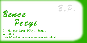 bence petyi business card